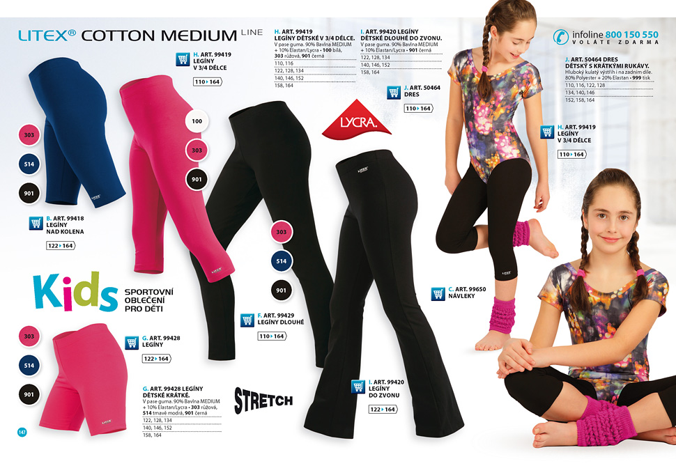 Girls' sports leggings (122-164)